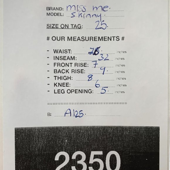 Miss Me 'Skinny' Womens Jeans Tag 25 Blue W26xL32 Distressed Embroidered Denim - Picture 11 of 12